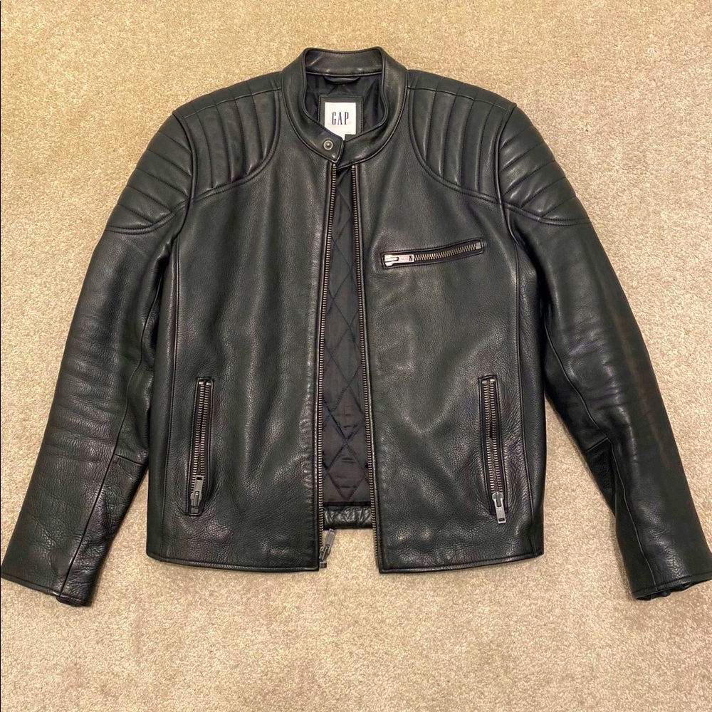 Gap Cafe Racer leather jacket size XS